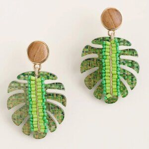 Chico's Green and Brown Statement Earrings